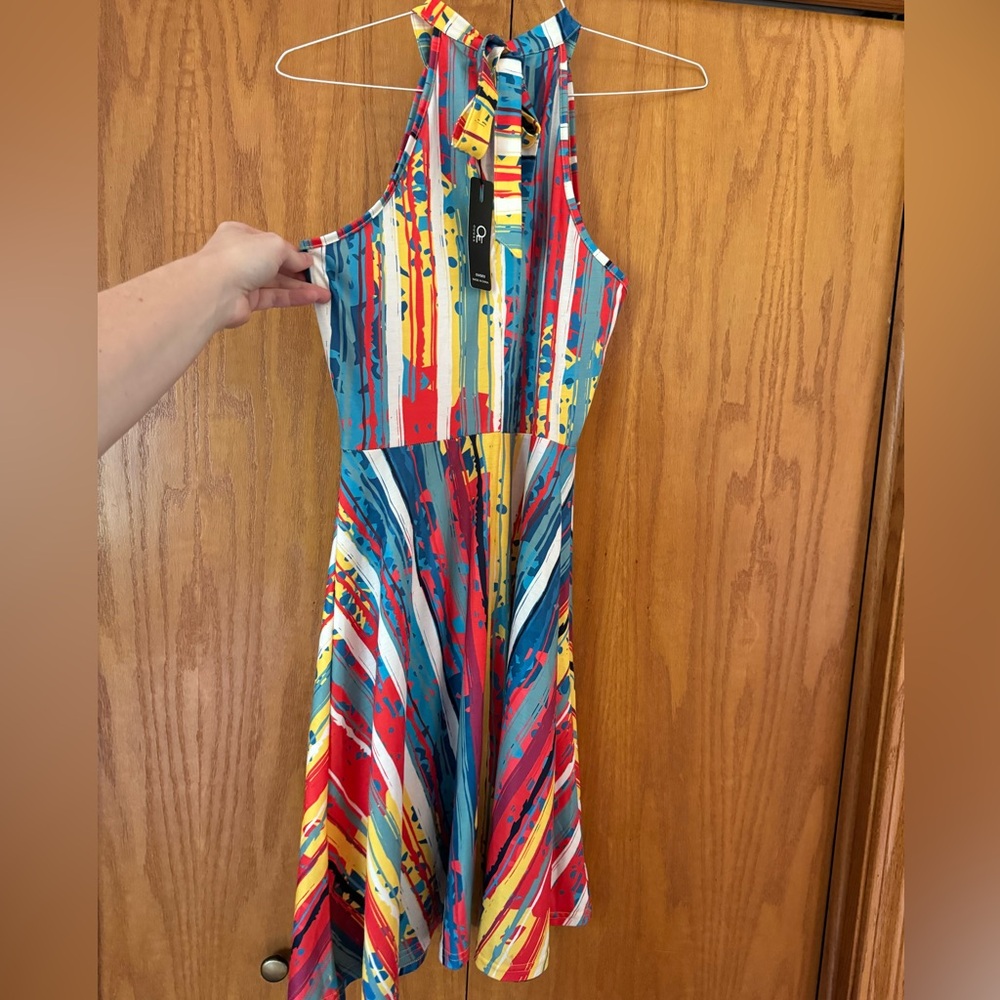 Colorful Halter Dress - Picture 2 of 3